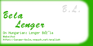 bela lenger business card